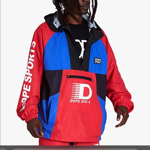 Mens hooded wind breaker suit by Dope Intn’l Sports; sz 2X jacket; pants 1X - Picture 8 of 8